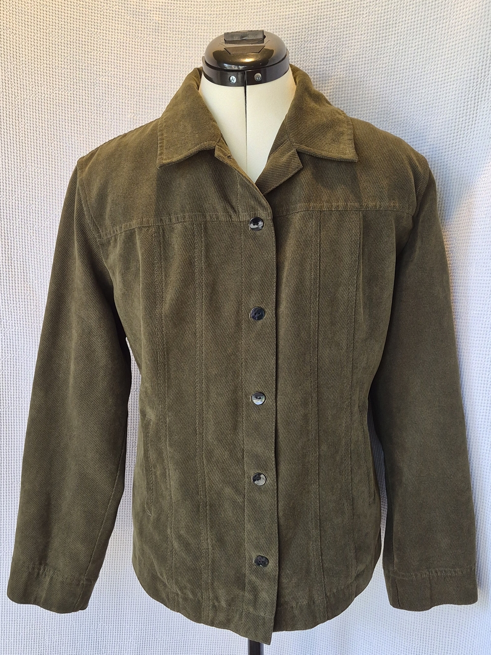Chico's Olive Green Corduroy Button Jacket